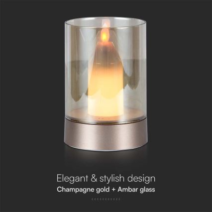 Светодиодная аккумуляторная настольная лампа с регулированием яркости LED/2W/5V 3000K 2400 mAh медный