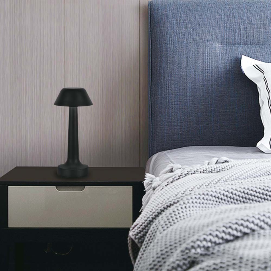 Светодиодная аккумуляторная сенсорная настольная лампа с регулированием яркости LED/1W/5V 3000-6000K 1800 mAh черный