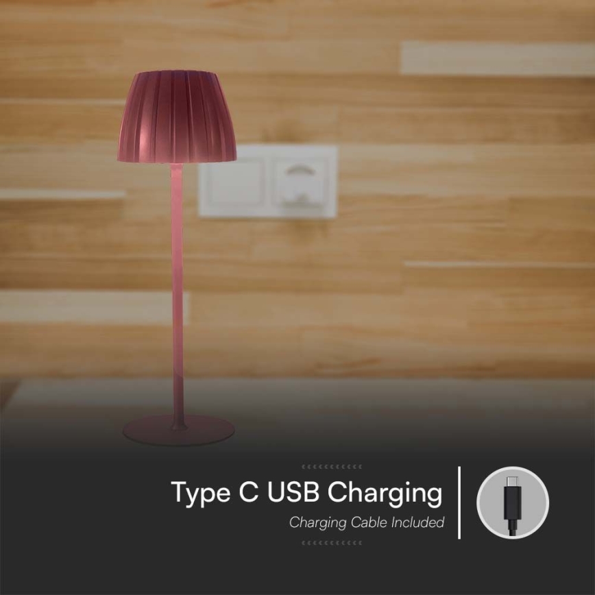 Светодиодная аккумуляторная сенсорная настольная лампа с регулированием яркости LED/2,7W/5V 3000/4000/6000K 1800 mAh коричневый