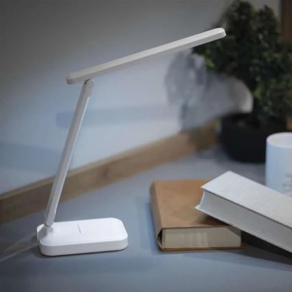 Светодиодная аккумуляторная настольная лампа с регулированием яркости LED/5W/3,7V 3000K/4000K/6500K 800mAh белый