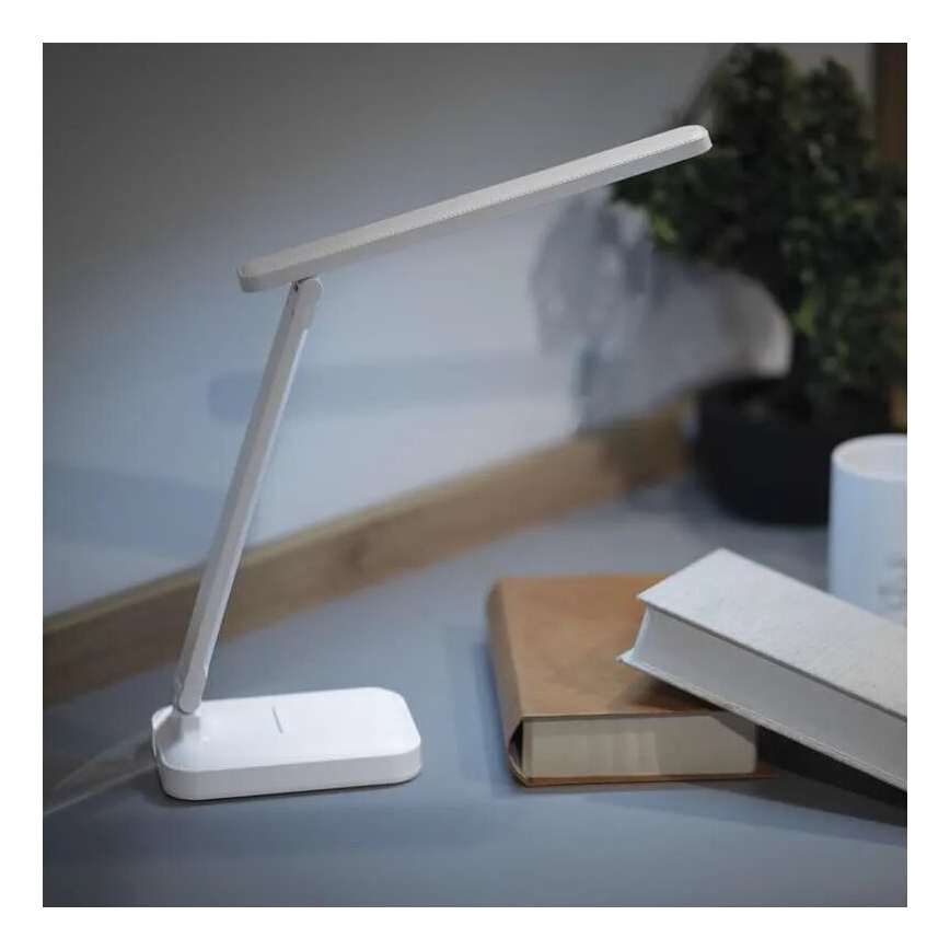Светодиодная аккумуляторная настольная лампа с регулированием яркости LED/5W/3,7V 3000K/4000K/6500K 800mAh белый