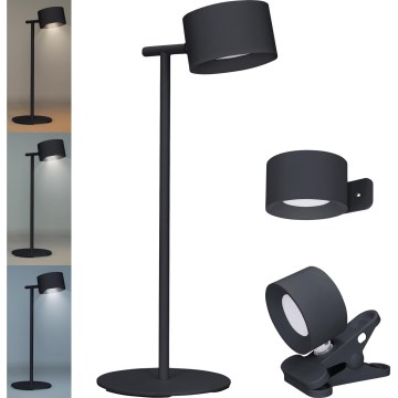 Светодиодная аккумуляторная сенсорная лампа с регулированием яркости 3в1 LED/4W/2000 mAh 3000/4000/6500K черный