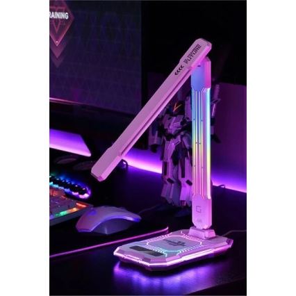 Светодиодная аккумуляторная сенсорная настольная RGB-лампа с регулированием яркости и беспроводной зарядкой LED/7,5W/5V 2700-5300K белый