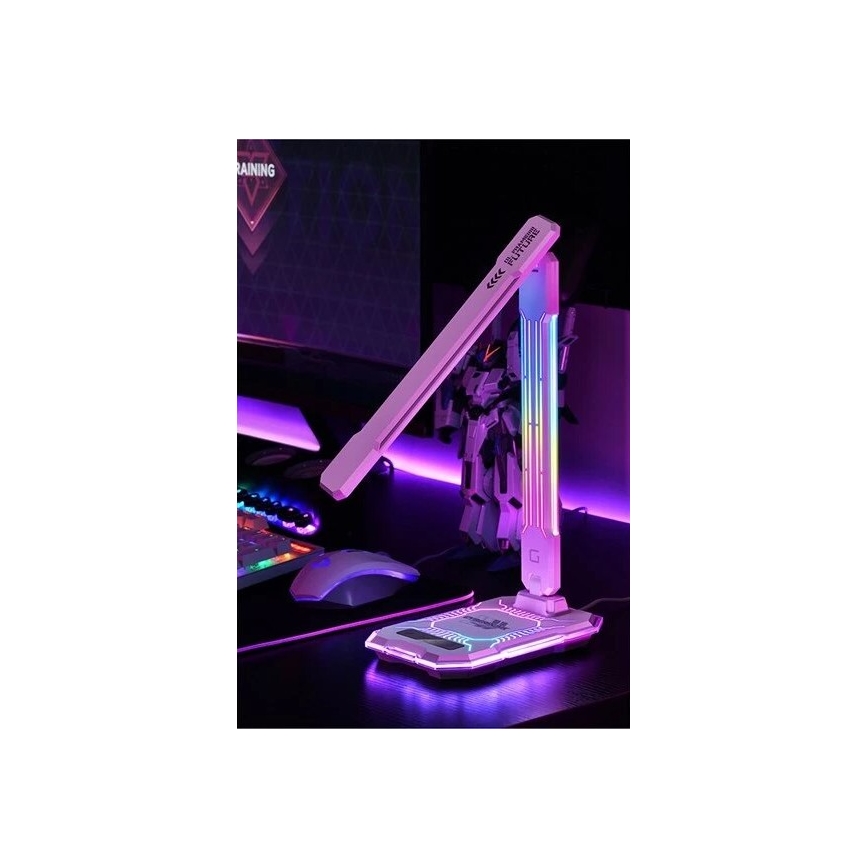 Светодиодная аккумуляторная сенсорная настольная RGB-лампа с регулированием яркости и беспроводной зарядкой LED/7,5W/5V 2700-5300K белый