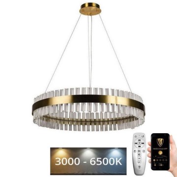 Светодиодная хрустальная подвесная люстра с регулированием яркости LED/55W/230V 3000-6500K + дистанционное управление