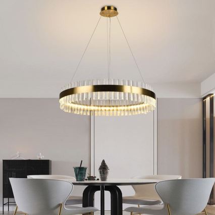 Светодиодная хрустальная подвесная люстра с регулированием яркости LED/55W/230V 3000-6500K + дистанционное управление