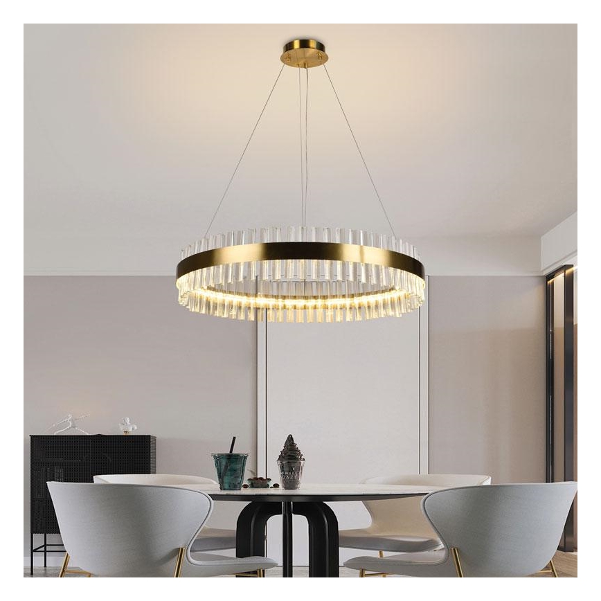 Светодиодная хрустальная подвесная люстра с регулированием яркости LED/55W/230V 3000-6500K + дистанционное управление