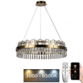 Светодиодная хрустальная подвесная люстра с регулированием яркости LED/80W/230V 3000-6500K золотистый + дистанционное управление