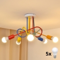 Светодиодная детская подвесная люстра OXFORD 5xE27/15W/230V
