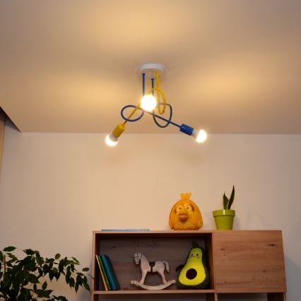 Светодиодная детская припотолочная люстра OXFORD 3xE27/15W/230V