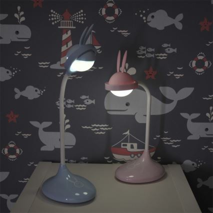 Светодиодная детская сенсорная лампа RABBIT LED/0,4W/5V 3000/6500K синий + USB