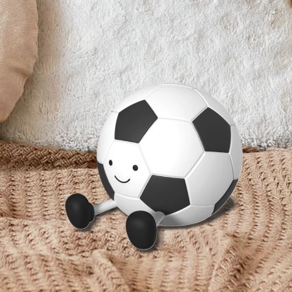 Светодиодная детская сенсорная лампа с регулированием яркости FOOTBALL LED/2W/5V USB 1200 mAh белый/черный