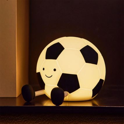 Светодиодная детская сенсорная лампа с регулированием яркости FOOTBALL LED/2W/5V USB 1200 mAh белый/черный