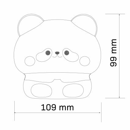 Светодиодная детская сенсорная лампа с регулированием яркости PANDA LED/2W/3,7V 1200 mAh