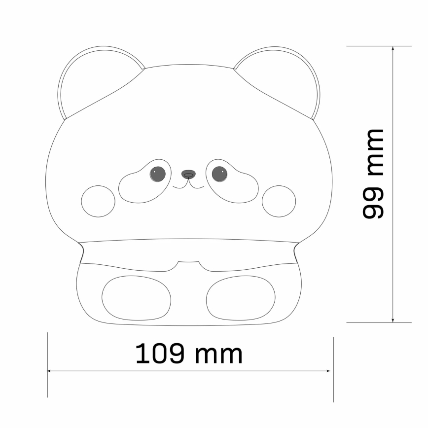 Светодиодная детская сенсорная лампа с регулированием яркости PANDA LED/2W/3,7V 1200 mAh