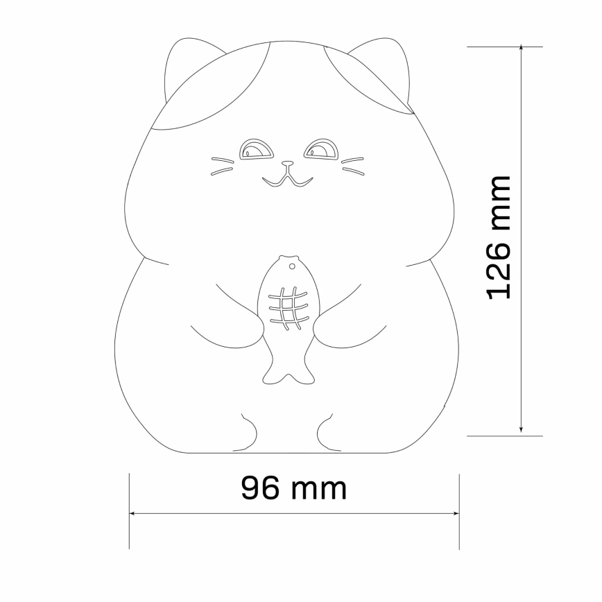 Светодиодная детская сенсорная RGBW-лампа с регулированием яркости GATTO LED/1W/3,7V 1200 mAh