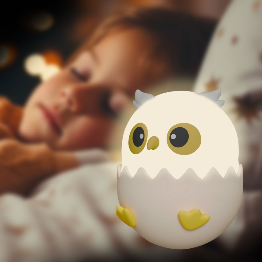 Светодиодная детская сенсорная RGBW-лампа с регулированием яркости OWL LED/1W/5V USB 1200 mAh сова розовый