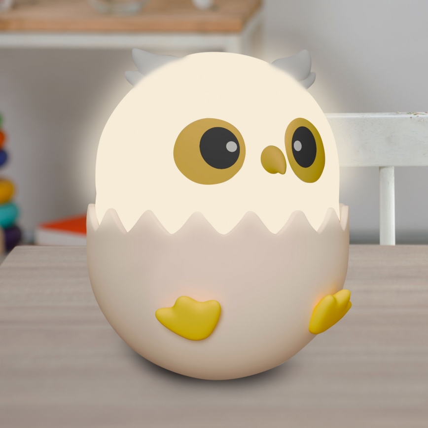 Светодиодная детская сенсорная RGBW-лампа с регулированием яркости OWL LED/1W/5V USB 1200 mAh сова розовый
