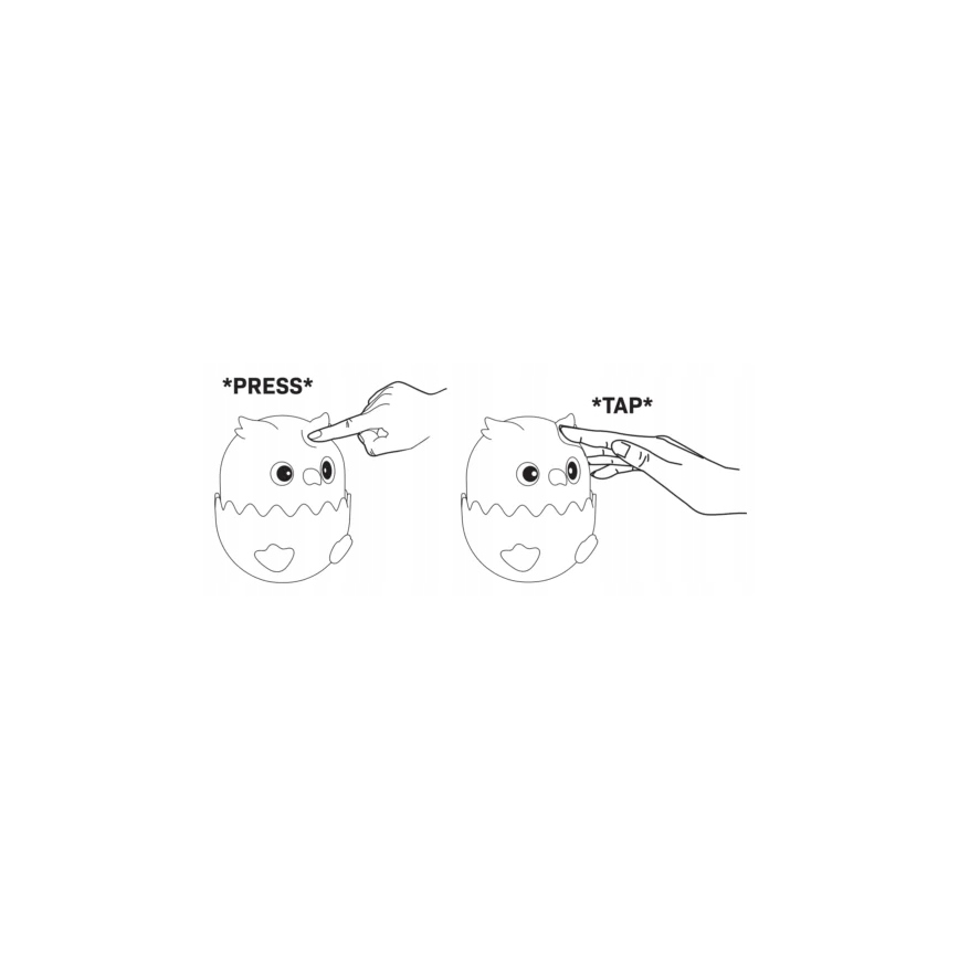 Светодиодная детская сенсорная RGBW-лампа с регулированием яркости OWL LED/1W/5V USB 1200 mAh сова розовый