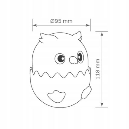Светодиодная детская сенсорная RGBW-лампа с регулированием яркости OWL LED/1W/5V USB 1200 mAh сова розовый