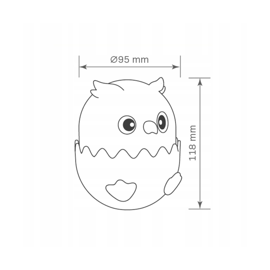 Светодиодная детская сенсорная RGBW-лампа с регулированием яркости OWL LED/1W/5V USB 1200 mAh сова розовый