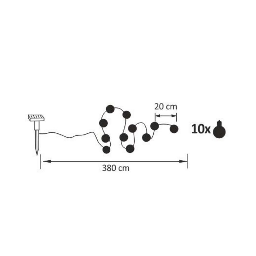 Светодиодная декоративная гирлянда на солнечной батарее LED/1,2V 3,8 м IP44