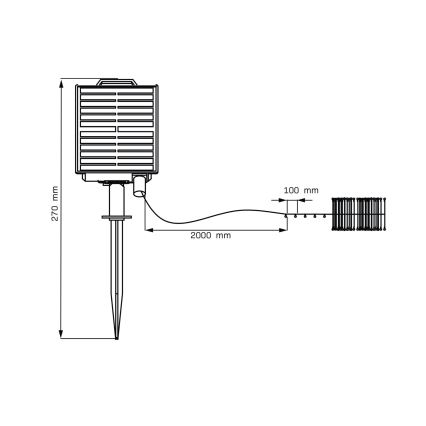Светодиодная декоративная гирлянда на солнечной батарее LED/3,7V 1800 mAh 10 м IP44 + дистанционное управление