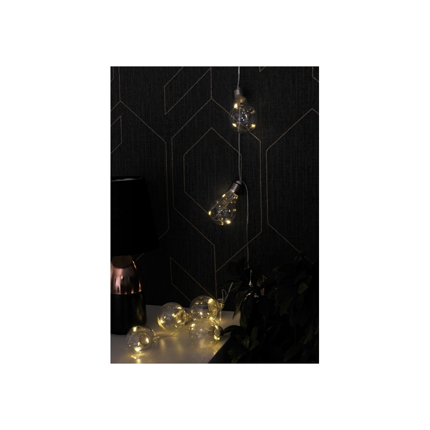 Светодиодная декоративная гирлянда SMOLDER, 2,1 м, 10 светодиодов, питание 2×AA