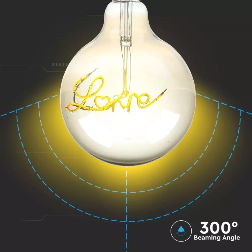 Светодиодная декоративная лампочка FILAMENT G125 E27/5W/230V 2200K