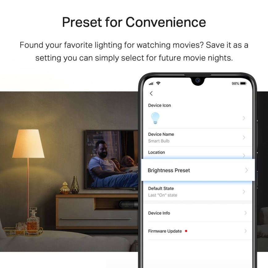 Светодиодная диммируемая лампа A60 E27/8,7W/230V 2700K Wi-Fi - TP-Link