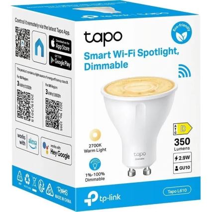 Светодиодная диммируемая лампа GU10/2,9W/230V 2700K Wi-Fi - TP-Link