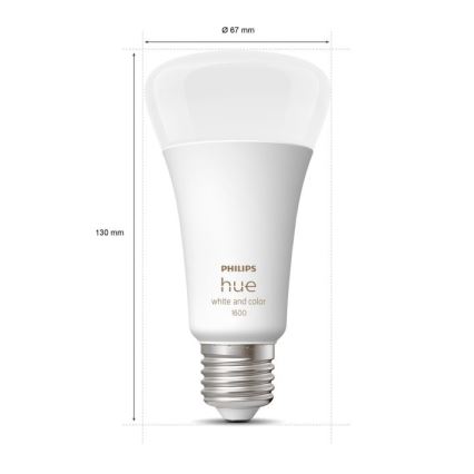 Светодиодная диммируемая лампа Philips Hue White And Color Ambiance A67 E27/13,5W/230V 2000-6500K