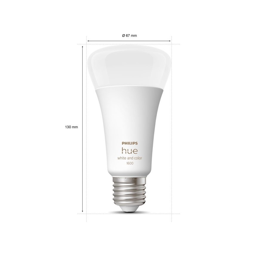 Светодиодная диммируемая лампа Philips Hue White And Color Ambiance A67 E27/13,5W/230V 2000-6500K