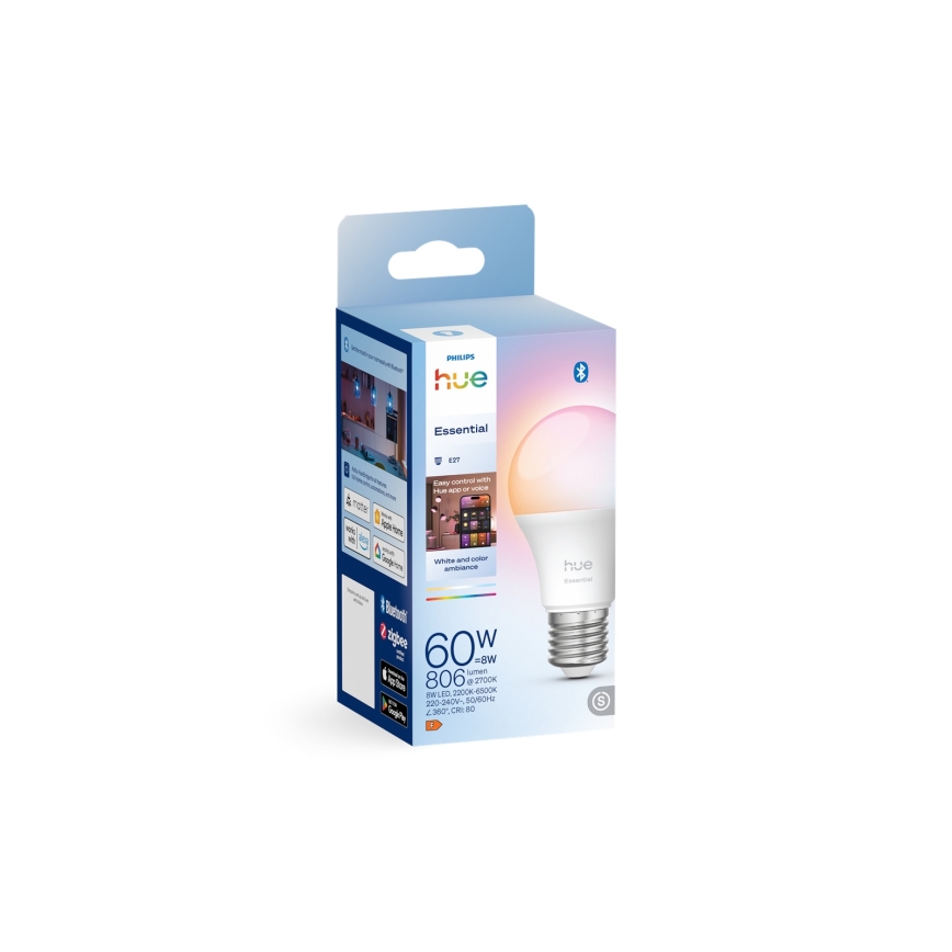 Диммируемая светодиодная лампа Philips Hue White And Color Ambiance Essential E27/8W/230V 2200-6500K