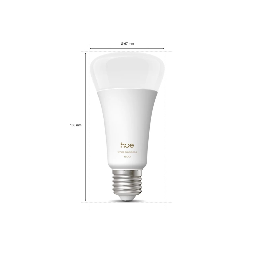 Светодиодная диммируемая лампа Philips Hue WHITE AMBIANCE E27/11,8W/230V 1000-20000K