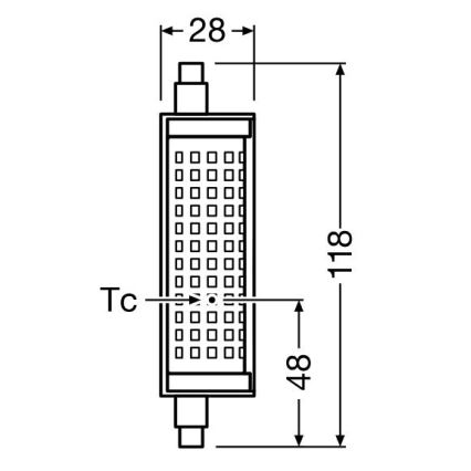 Светодиодная диммируемая лампа R7s/18,2 Вт/230 В 2700K 118 мм - Osram