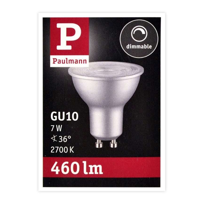 Светодиодная диммируемая лампочка GU10/7W/230V 2700K - Paulmann 28753