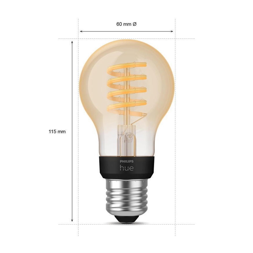 Светодиодная диммируемая лампочка Philips Hue WHITE AMBIANCE A60 E27/7W/230V 2200-4500K