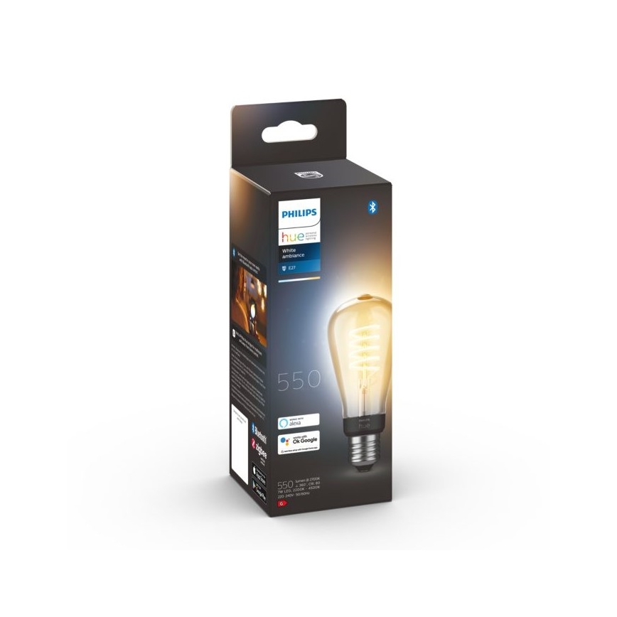 Светодиодная диммируемая лампочка Philips Hue WHITE AMBIANCE ST64 E27/7W/230V 2200-4500K