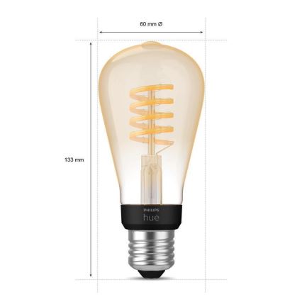 Светодиодная диммируемая лампочка Philips Hue WHITE AMBIANCE ST64 E27/7W/230V 2200-4500K