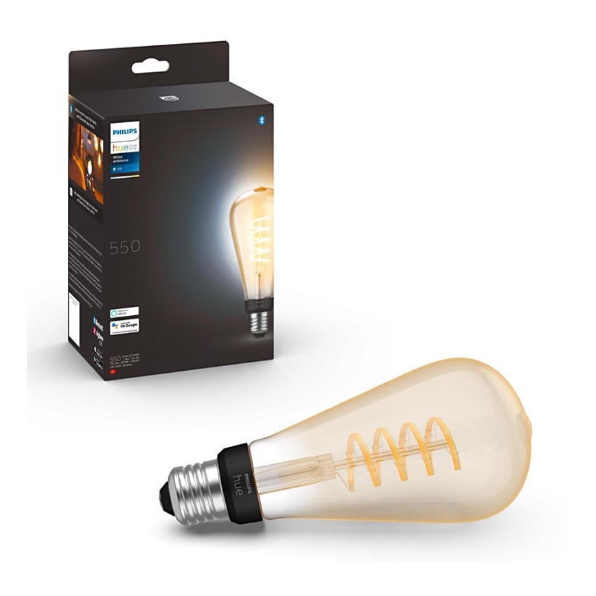 Светодиодная диммируемая лампочка Philips Hue WHITE AMBIANCE ST72 E27/7W/230V 2200-4500K