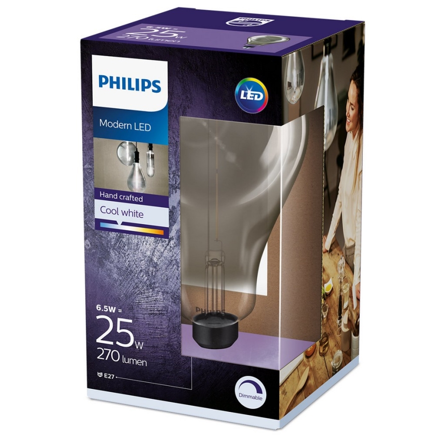 Светодиодная диммируемая лампочка SMOKY VINTAGE Philips A160 E27/6,5W/230V 4000K