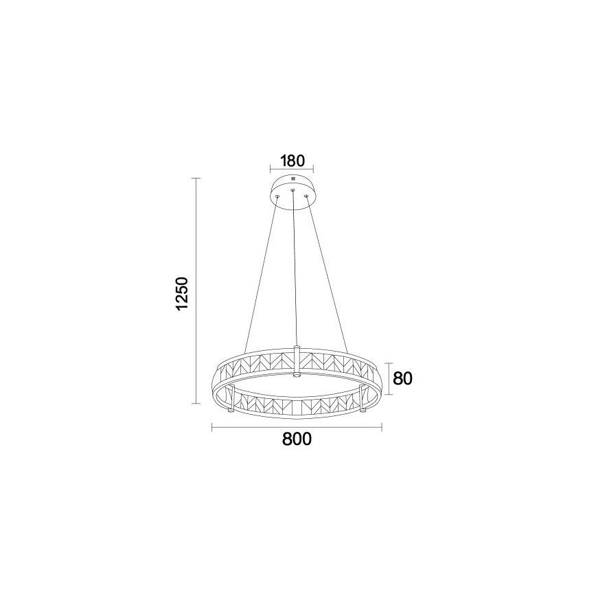 Диммируемая LED-хрустальная люстра на тросе ENRIQUE LED/55W//230V 3000-6000K, диаметр 80 см, с пультом дистанционного управления