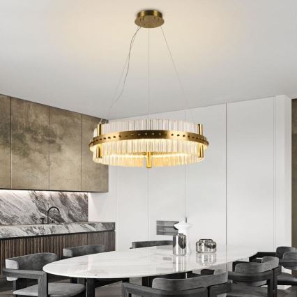 Светодиодная регулируемая кристальная люстра на тросе LED/40W/230V 3000-6500K с дистанционным управлением