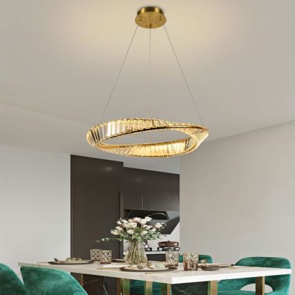 Светодиодная регулируемая кристальная люстра на тросе LED/40W/230V 3000-6500K с дистанционным управлением
