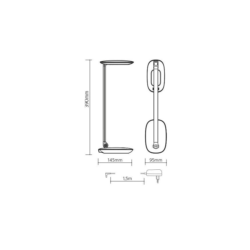 Светодиодная диммируемая настольная лампа с USB MOANA LED/6W/230V розовая