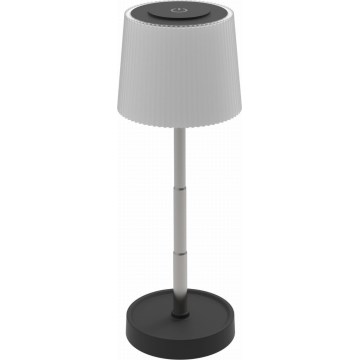 Светодиодная диммируемая уличная аккумуляторная настольная лампа LED/2W/5V IP44 1200 mAh серая