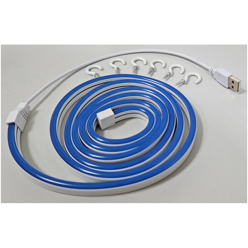 Светодиодная гибкая лента NEON LED/5V USB 1,8 м синий