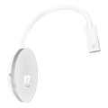 Светодиодная гибкая настенная лампа c USB BASE 1xLED/8W+1xLED/2W/230V белый/серебристый