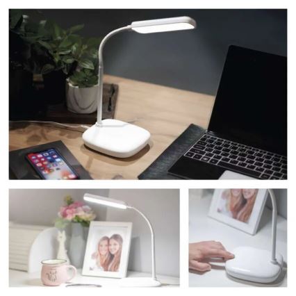Светодиодная гибкая настольная лампа с регулированием яркости LED/12W/230V 3000K/4000K/6500K белый